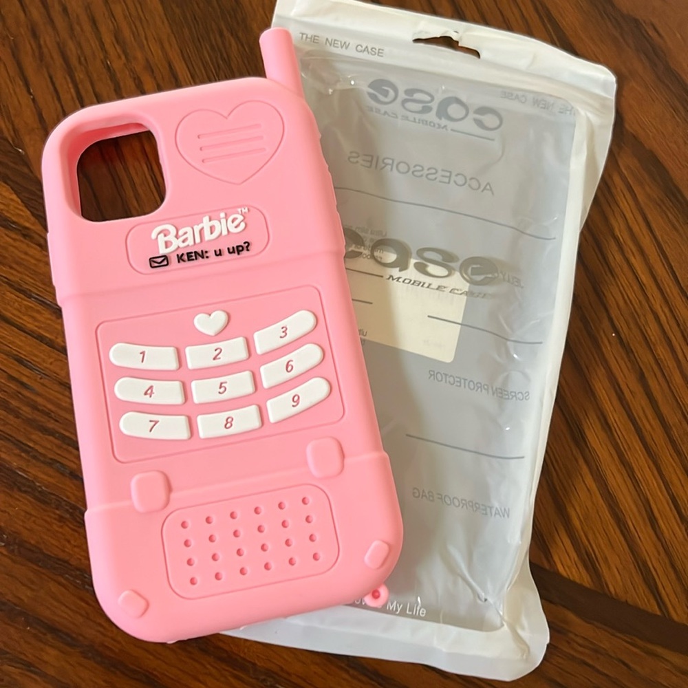 Barbie phone case.